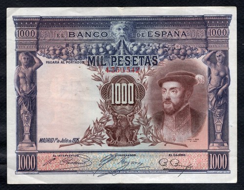 Espagne 1000 pesetas - 1925, etat