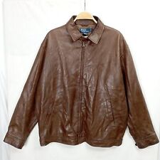 Giacca Ralph Lauren vera pelle fodera cotone colore marrone taglia L
