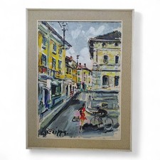 QUADRO BUSTO ARSIZIO - FIRMATO MARCO CRIPPA 1961 PIAZZA SAN GIOVANNI - OLIO SU T