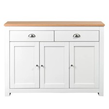 Nuovo - Credenza grande bianca e rovere chiaro
