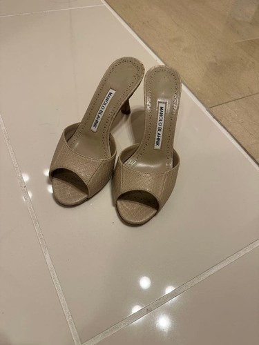 Manolo blahnik mules beige - blahnik,