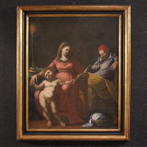 Sacra famiglia dipinto antico - dipinto,
