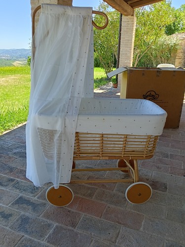 Culla lettino vimini con - lettino,