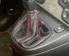 CUFFIA CAMBIO per FIAT PANDA 319 realizzata in VERA PELLE NERA Made in Italy