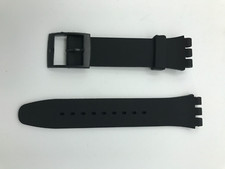 19mm-NERO-per orologi SWATCH-NUOVO-New Gent-SILICONE-cinturino di ricambio-cinturino