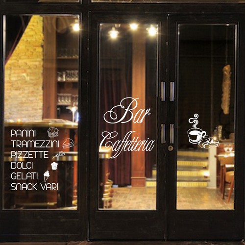Adesivi per vetrine bar caffè - adesivi,