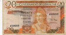 GIBILTERRA 20 STERLINE 1986 P
