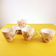 set 4 tazze e 4 piattini in porcellana, sebring