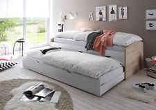 Letto singolo con letto estraibile NELE in laminato. LAP 206x64x96 cm.