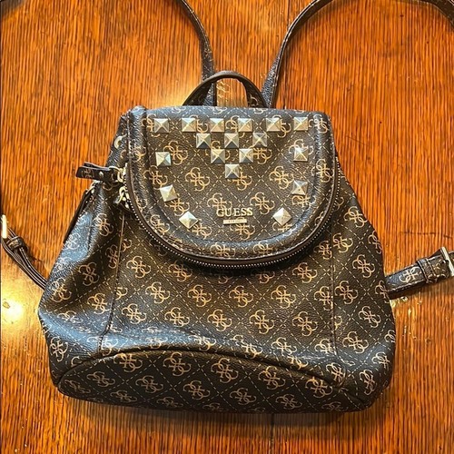 Guess brown backpack with logo - guess,