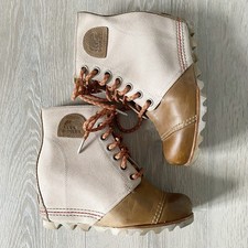 Stivaletto stringato Sorel 1964 tela premium PDX zeppa fossile sanguine taglia 6,5