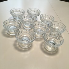 Antiche coppette  di vetro spesso e pesante per frutta sotto spirito 9 pezzi