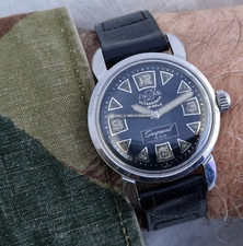 SUPERBO OROLOGIO SUBACQUEO SVIZZERO COMPRESSORE ACCIAIO ENICAR 'SEAPEARL 600' VINTAGE ANNI '50