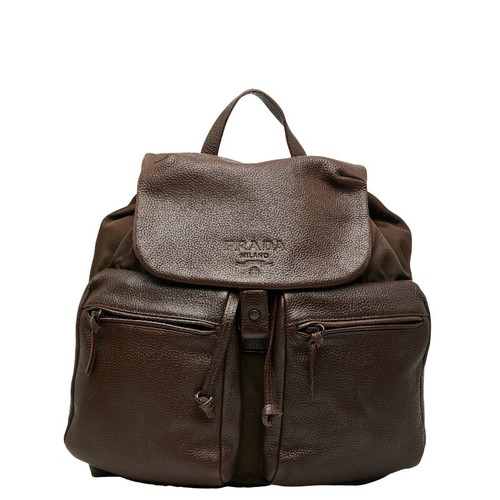 Borsa zaino prada logo pelle - zaino,