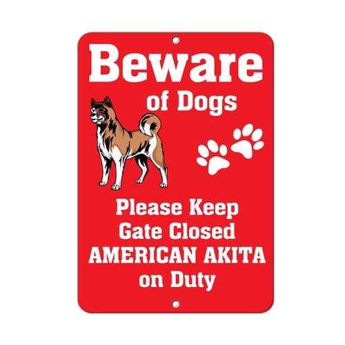 Insegna metallo american akita - metallo,
