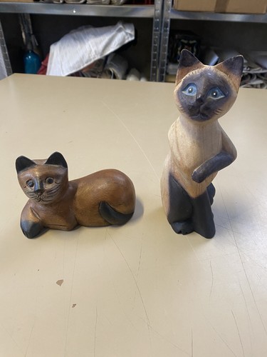 Statue gatti legno - legno, vintage