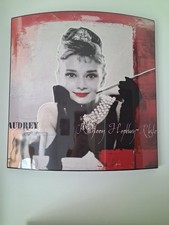 Poster Quadro in legno stampata GIGANTOGRAFIA  Audrey Hepburn 57x57cm Bellissimo