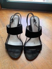 Sandali Eleganti Velluto Nero e tacco Argento 38 tacco 9,5 Bellissime AFFARE