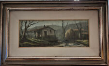 Quadro dipinto olio su tela Aurelio Barbalonga "Inverno nelle Marche"