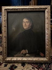 antico dipinto olio su tela Epoca 800