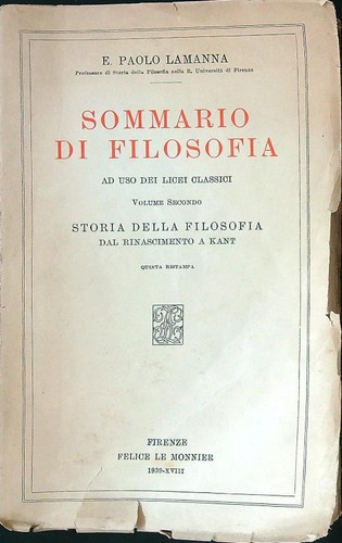 Sommario filosofia vol ii - vol.,