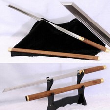Japanese Samurai Katana Ninjato Full Tang Shirasaya Sword Sharp Straight Blade 