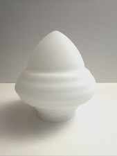 Plafoniera ghianda vetro smerigliato art deco vintage 6" paralume globo attacco 3 1/4"