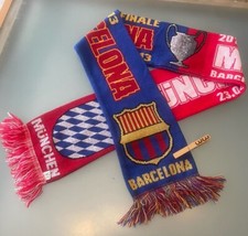 33- Sciarpa CHAMPIONS LEAGUE 2013 BARCELLONA BAYERN MONACO Collezione Calcio
