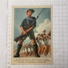 Cartolina Boccasile Cassa Risparmio Provincie Lombarde Partito Fasciasta Balilla