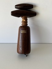 Cavatappi vintage MCM legno manico girevole apribottiglie vino stile Copex Francia