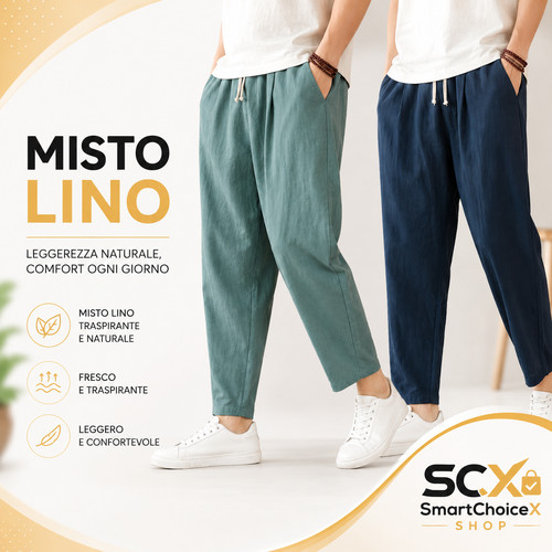 Pantaloni casual uomo lino - in,