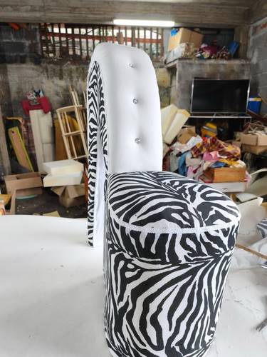 Poltrona tacco pelle zebrato - ,