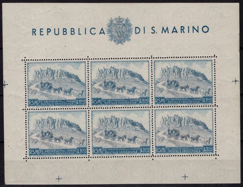 San marino 1949 - foglietto, upu
