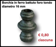 pz 25 borchie in ferro battuto per recinzioni ringhiere foro tondo da 16