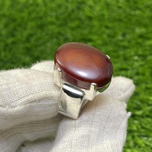 Anello yemenita aqeeq uomo - anello,
