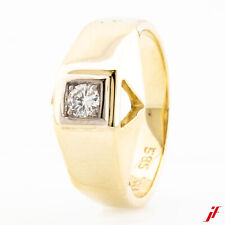 Solitario 585/14K Oro Giallo Oro Bianco 1 Diamante Brillante Circa 0,12 CT 55,5