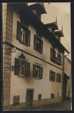 Cartolina fotografica Schlierbach / Heidelberg, casa e negozio Thomas Holzinger 1912 