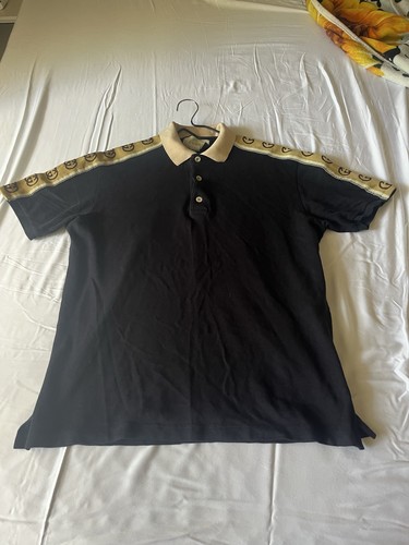 Polo gucci nera beige - polo, con