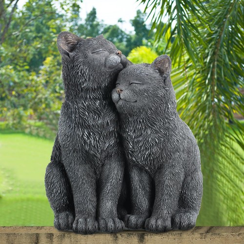 Statua giardino gatto - giardino, nero