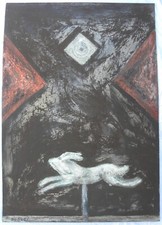 Piero BOLLA (Saluzzo 1933-Torino 2019) TIRO a SEGNO olio cm 130x90 anno 1961