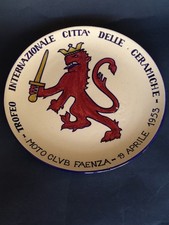 Piatto Ca Pirota Faenza 1953 Moto Club Trofeo Internazionale Città Ceramiche 