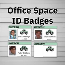 Initech Parody Prop ID Badge su una carta d'identità laminata (Office Space Bill Lumbergh