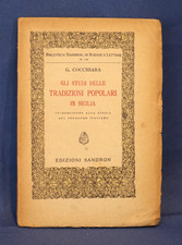 Giuseppe Cocchiara, Gli studi delle tradizioni popolari in Sicilia. Sandron 1928