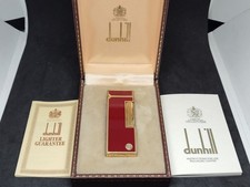 Accendino a gas vintage Dunhill Rolla lacca bordeaux d Mark con scatola