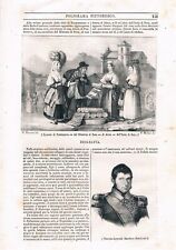 1845 LAZIO PONTECORVO SORA ATINA  XILOGRAFIA COSTUME POLIORAMA