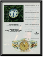 Rolex orologio DATEJUST Pubblicità 1 pagina originale WIMBLEDON CHAMPIONSHIPS