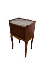 Comodino francese in bois de rose con marmo rosa - stile Luigi XV - fine '800