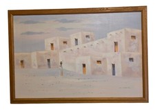 Dipinto ad olio scena pueblo