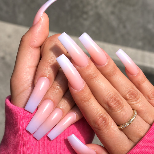 Long square french manicure - *french,
