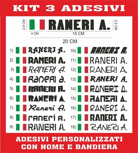 Adesivi nome bandiera - adesivi,